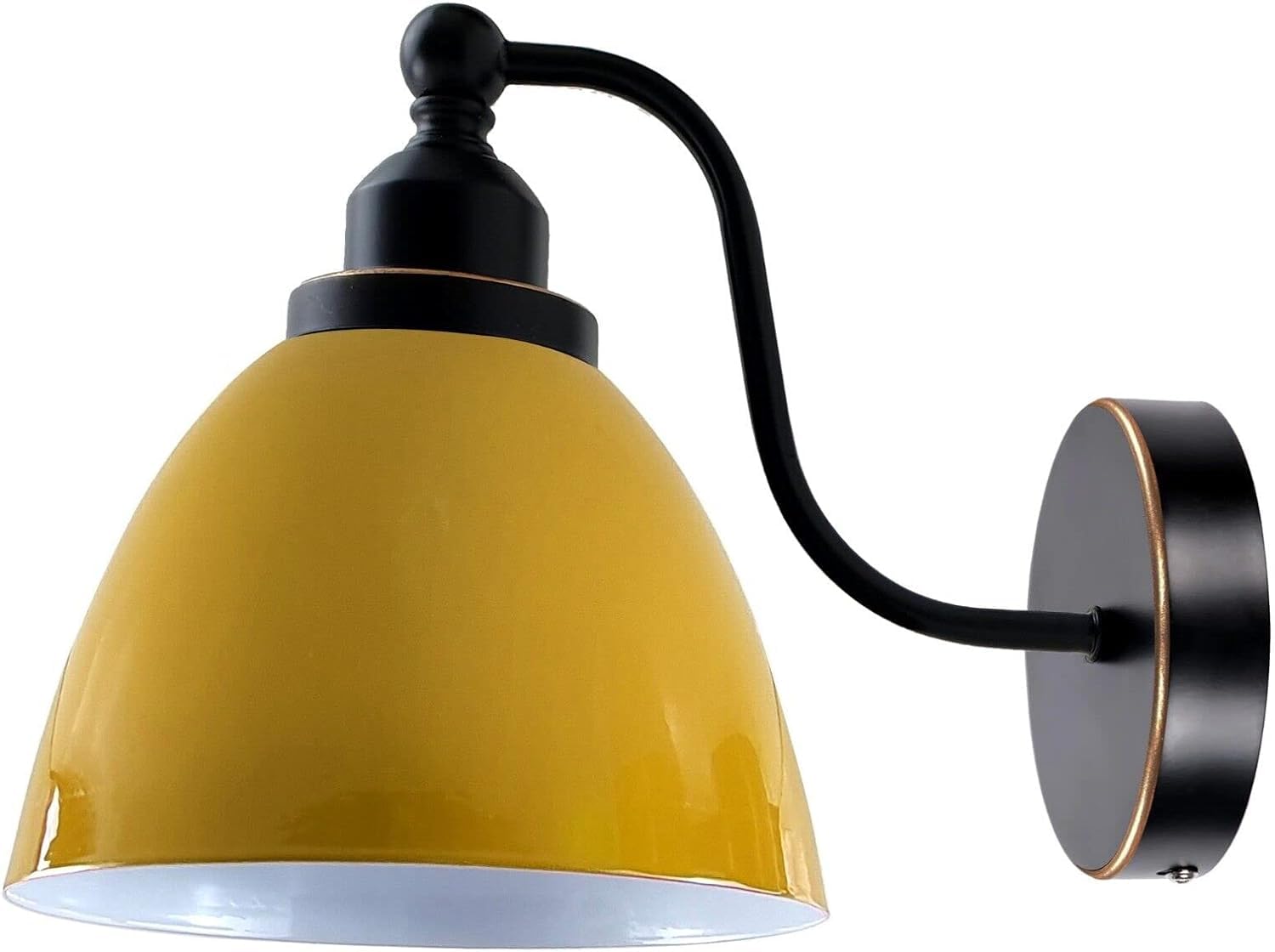 LEDSone Modern Vintage Retro Industrial Swan Neck Metal Arm E27 Sconce Wall Mount Light Set Fixture for Living Room Dining Room,Resturent,Kitchen,Cafe (Yellow)