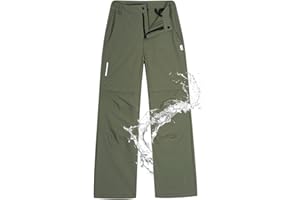 Doruro Boy's Hiking Pants Kids Cargo Pants Outdoor Waterproof Quick Dry Trousers Camping Zip Off Outerwear