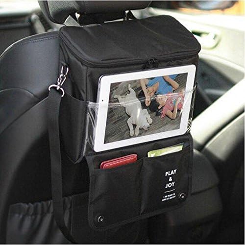 Car Seatback Organizer With Screen ipad Tablet Pocket,Car Travel Icebag Upmarket Storage Bag Cool Wrap Bottle Bag Heat Preservation with iPad Bracket Touch Screen Tablet Holder