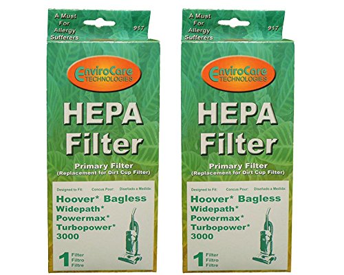 (2) Hoover Powermax Widepath HEPA w/activated Charcoal Filter, Bagless, Turbopower, Tempo, Sprint, Runabout Upright, Powermax, WindTunnel Vacuum Cleaners, 40110008, 43613026, 43613-026-g