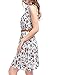 Allegra K Women's Valentine's Day Floral Printed Half Placket Knee Length Sleeveless Spring Belted Dress Large Light Blue