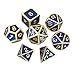 Yiotfandoll 7PCS Zinc Alloy Metal Dice Polyhedral Dice D20 D12 D10 D8 D4 for Dungeons and Dragons DND RPG MTG Table Games 16mm Blue Gold with Bag