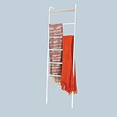 INNOKA Wall Leaning Ladder Rack for Household Fabrics, Clothing, Interior Decoration, White