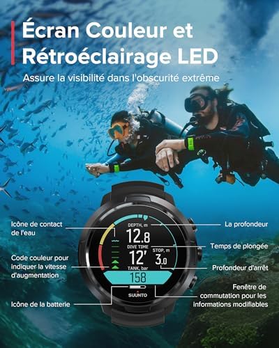 D5 Ordinateur de plongée, écran couleur étanche 100m