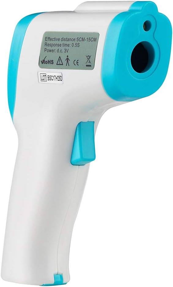 April Story Non-Contact Forehead Thermometer, Laser IR Infrared Digital Temperature Gun with Alarm LCD Display Screen