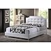 Baxton Studio Carlotta Modern Bed with Upholstered Headboard, Full, White