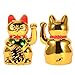 Zerodis Lucky Cat Waving Arm, Large Gold Cute Cat with Waving Hand Paw Up for Welcoming Fortune Luck Wealth Prosperity Feng Shui in Home Display Car Decoration