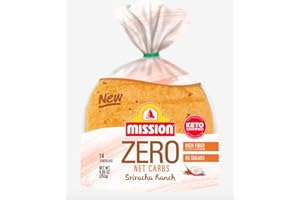 GET IT BOXED Mission Zero Net Carb Sriracha Ranch Tortillas - 0g Net Carbs - Keto Certified - 4.5" Street Taco - 14 Count, 8.89 oz. - Keto Friendly Low Carb Tortillas - 4 Pack