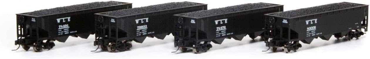 Athearn N 40' 3-Bay Offset Hopper with Load W&LE #2 (4), ATH5114