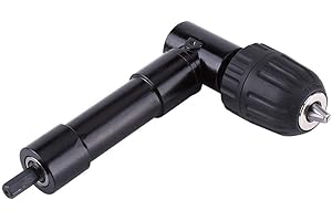 TOPINCN 90 Degrees Drilling Extension Chuck Right Angle Drill Aluminum Alloy 8mm Shaft Electric Drill Extension Tool