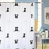 Uphome Cat Couples Black & White Waterproof Anti-Mildew Polyester Fabric Heavy-Duty Bath Curtain Shower Curtain Bathroom Decorative 72x72 Inch with Hooks