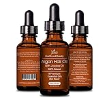 Argan Oil for Hair, UNSCENTED Repair Damaged Hair, Daily Hair Moisturizer, 9 Premium Quality Natural Essential Oils, including Jojoba Oil for Hair. FREE easy to use Dropper.