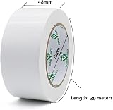 BOMEI PACK White Duct Tape 3 Rolls 48mm x 30m Reinforced Cloth Gaffer view 2