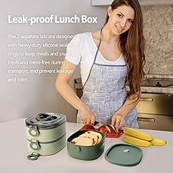GLCSC Bento Box Lunch Box, Stackable 3 Layers