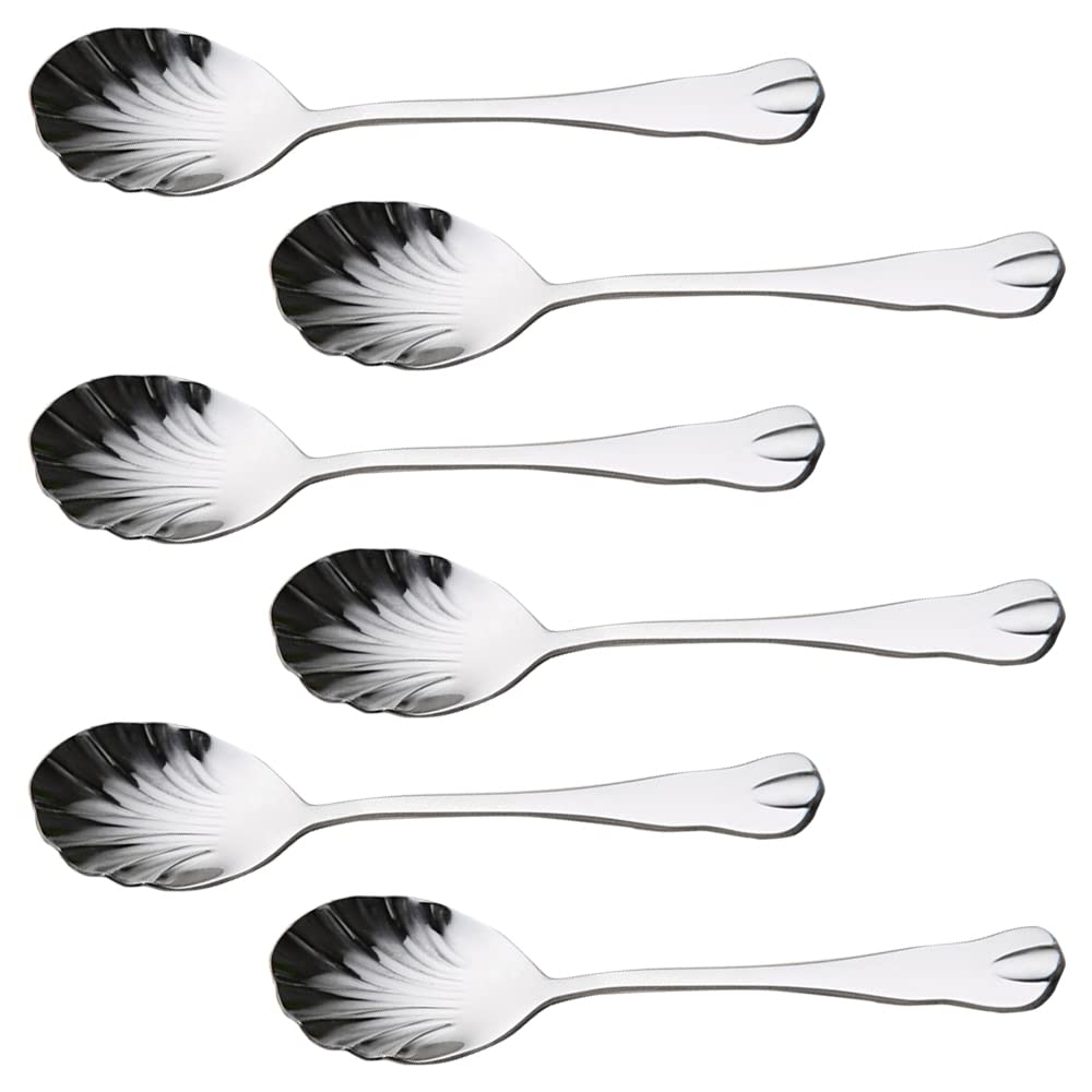 6 Pcs Coffee Sugar Spoon Stainless Steel Coffee Spoons Stainless Steel Teaspoon for Latte Coffee Espresso Hot Chocolate Hot Drinks Dessert