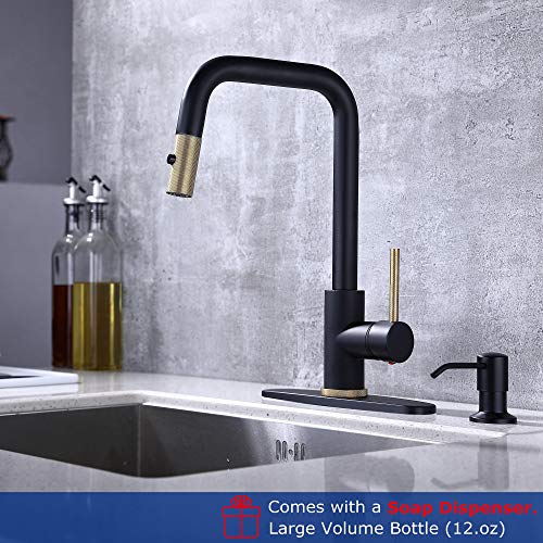 RKF Pull Down Kitchen Faucet with Solid Brass Sprayer,Single Handle