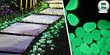 100 Pcs Solar Powered Glow in the Dark Pebbles and Stone for Pathways and Garden Decor