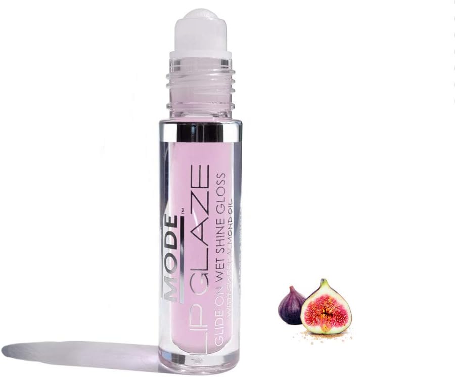 MODE Lip Glaze Flavored Lip Gloss Yummy SUGARED FIG Flavor Roll On Sweet Wet Nourishing Glossy Shine, Hydrating Natural Skincare Fruit Oils