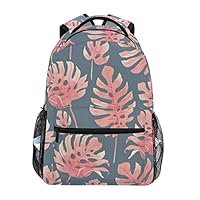 YICHENGG Fashion Personalized Sports School Backpack Hawaiian Vintage Pastel Tone Tropical Palm Leaves Different Sizes Outdoor Travel Hiking Daypack Big Capacity Laptop Bag