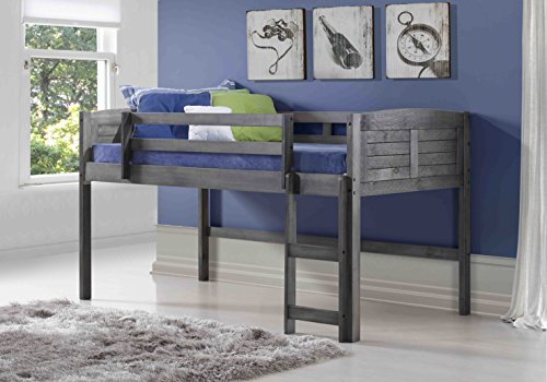DONCO KIDS 790AAG Louver Modular Low Loft Bed Combo A, Twin, Antique Grey