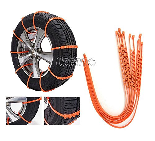 OSIAS New 10 PCS Snow Tire Chain for Car Truck SUV Anti-Skid Emergency Winter Driving