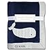 Wendy Bellissimo Super Soft Plush Baby Blanket - Whale Baby Blanket from The Landon Collection in Blue & Grey (30x40)
