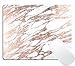 Wknoon Large Gaming Mouse Pad Custom, Chic Elegant White and Rose Gold Marble