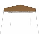 Impact Canopy 8x8/10x10 Slant Leg Pop-Up Tent Kit &ndash; 210d Cover with Carry Bag, Outdoor Shelter for Patio, Backyard, Events (Khaki)