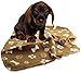 bogo Brands 30x21 Inch Dog/Cat Fleece Blanket - Bone and Paw Print Assorted Color Pet Blankets (Brown)