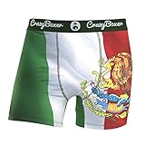 Crazy Boxer Mexican Flag Underwear Boxer Briefs (Large)