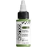 GOLDEN High Flow Acrylics, Chromium Oxide Green, 1 fl. oz. Bottle | Artist grade paint blending the strength of acrylic and versatility of ink for spraying, drawing, staining and mixed media.