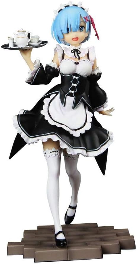 Tray Rem From Scratch Action Figure Game Anime PVC Female Character Model Handmade Statue Collectible Decoration Boxed Birthday Gift（Change Face） Multi-colored
