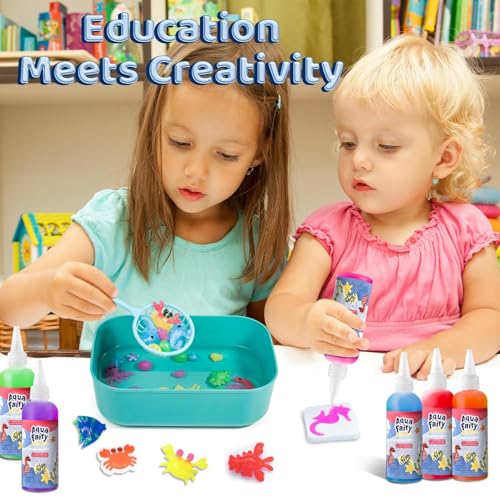 SLEEPHEAD®Magic Toys Water Gel Kit: 20 Colors Fairy Aqua Gel with Pearlized & Luminous Magic Paint Gel - Handmade Creative Water Art Set with 12 Shape 3D Molds for Kid Birthday Party Gift