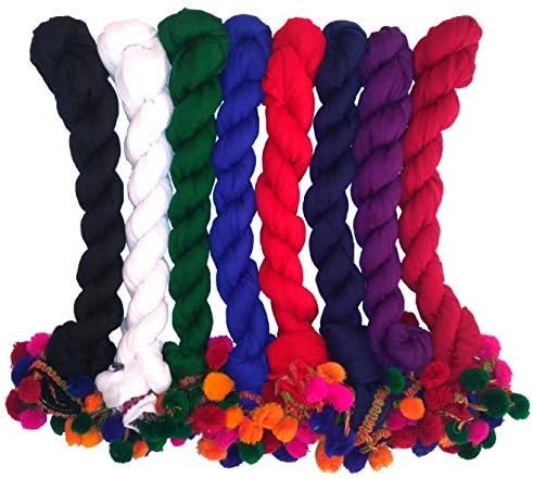 WHITEHEAVEN Women's Faux Chiffon Mulit Colour Dupatta Combo With Moti Lace (Set of 8)