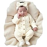 Ylsteed Baby Sweater Romper Baby Girl Boy Knitted Pullover Fall Winter Clothes Going Home Boy Girl Outfit Embroidery Clothes