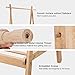 LANGRIA Foldable Bamboo Clothes Laundry Rack with Vertical Hanging Rod Two Side Hooks and Lower Shoe Shelf for Extra Storage Space A-Frame Design Garment Stand (Bamboo Natural Color)