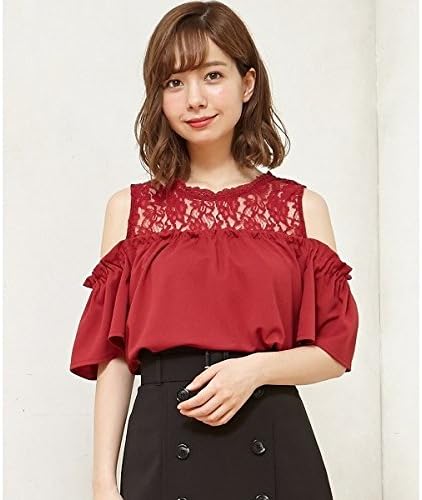 Amazon イング Ingni ヨークレース肩あきトップス ボルドー M Tシャツ カットソー 通販
