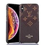 Drinklover Cover Compatible iPhone Xs Max Wallet Case with Card Holder, Practical Card Holder, PU Leather Elegant Luxury Monogram Pattern Classic Style