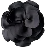 Handmade Large Flower Brooch Pin for Women Girls Fashion Dainty Layered Fabric Camellia Flowers Corsage Boutonniere Brooches Lapel Pins Elegant Wedding Holiday Party Dress Accessories 12inch