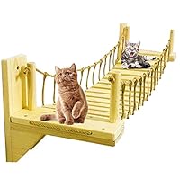 PLAFUETO Wooden Wall-Mounted Cat Bridge with 2 Fixed Brackets Cat Perch Cat Mod Cat Condo Kitty Activity Furniture Cat Climber Tree Tower Cat Cloud Shelf Board