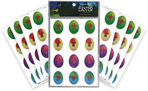 Christian Easter Egg Stickers (96 pack)- Fun for Kids Religious Egg Fillers, Baskets, and Easter Toys
