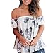 Neartime Women Tops, Women Off Shoulder Tops Floral Printed Short Sleeve T Shirt