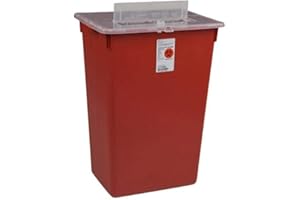 Covidien 31143665 Sharps-A-Gator Sharps Container, Slide Lid, 10 gal Capacity, Red (Pack of 6)