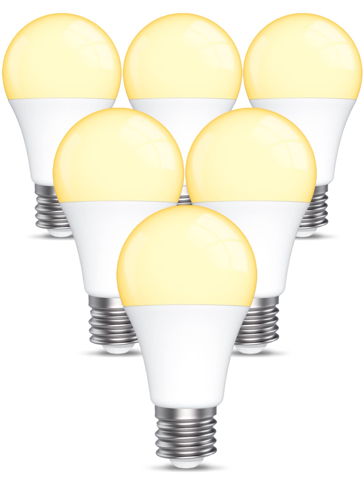 LEDYA E27 Screw Bulb 75W Equivalent, 13W 3000K Warm White ES Led E27 Bulb , 806 Lumens, Non-Dimmable, A60 Standard Energy Saving LED Bulb, 6-Pack