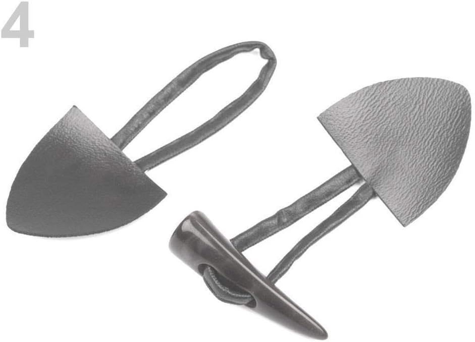 1pr 4 Grey Duffle Coat/Toggle Horn Button Fastener, Fasteners Designer Buttons, and Fastening, Haberdashery