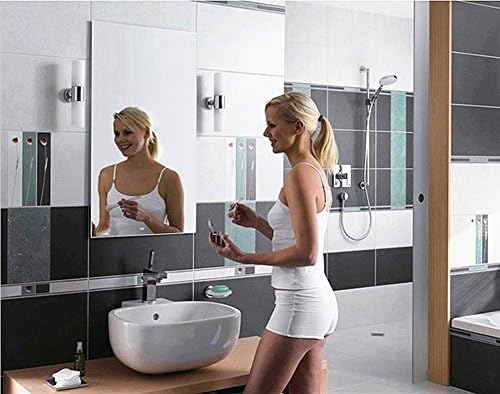 HapiLeap 4Pcs Wall Sticker Self-adhesive Silver Wall Mirror - NO Drilling Needed - Reflective Mirror Surface Creative Decor Art for Living Room Bedroom Bathroom (30 X 30 cm)