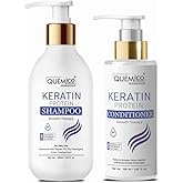 Keratin Shampoo and Conditioner Set - Sulfate and Parabens Free, Enriched With Moroccan Argan Oil | For Dry & Frizzy Hair | Moisturizing Treatment For Men and Women, 15.21 fl.oz