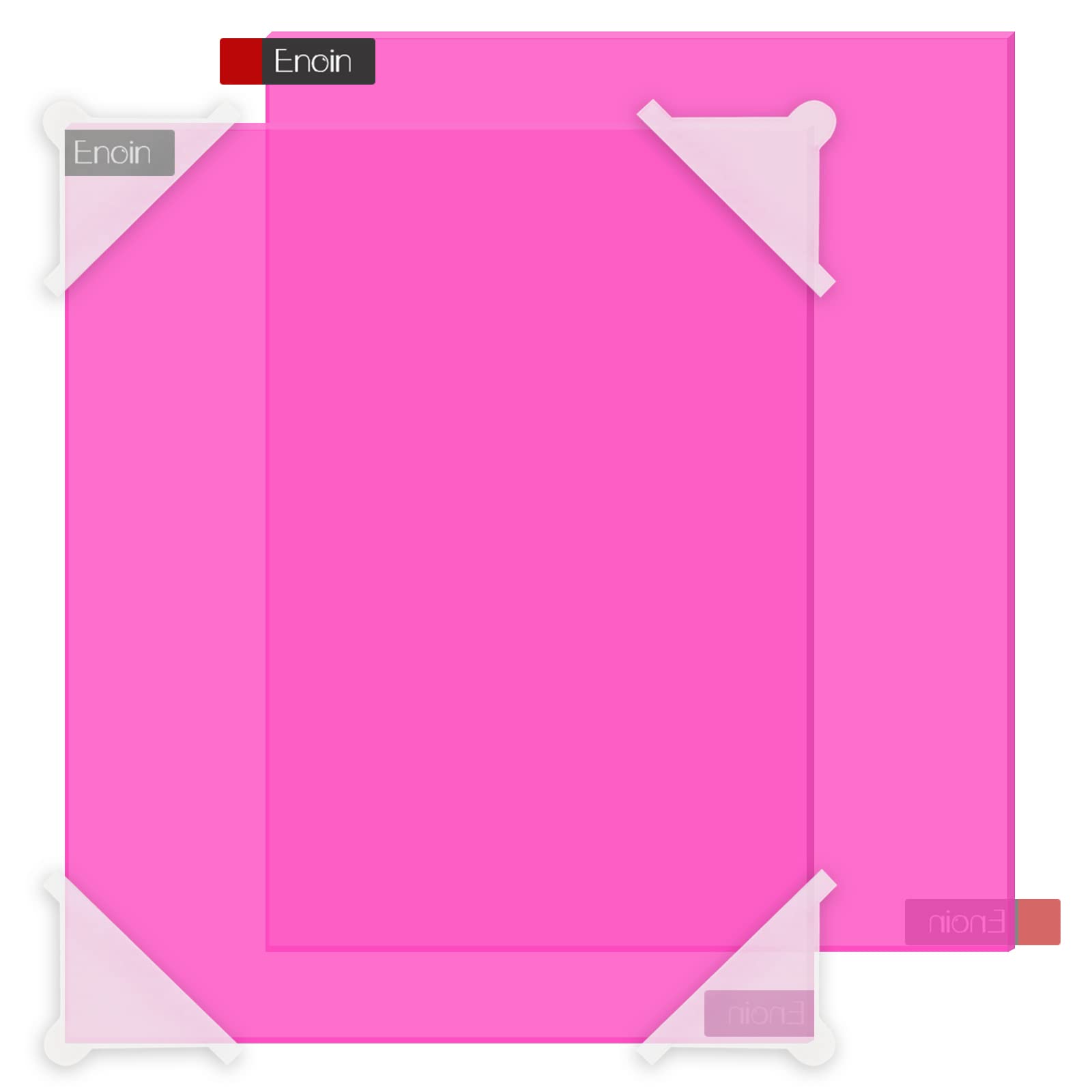 Enoin 2 Pack 12x16 Inches Pink Translucent