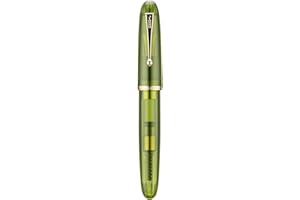 LANXIVI Jinhao 9019 Fountain Pen Dadao Series Heartbeat Nib, #8 Medium Point Green Acrylic Gold Trim with Large Converter