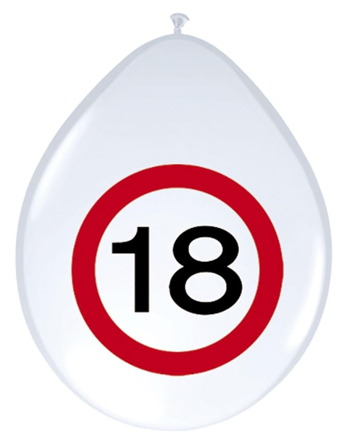 8 Stück Luftballons Verkehrsschild 18